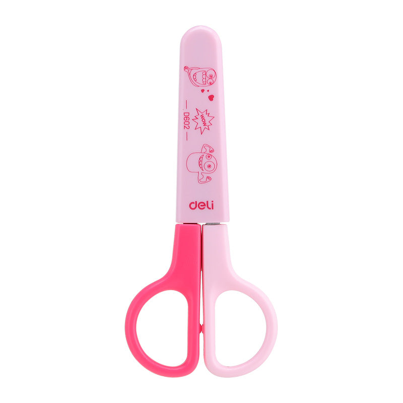 Foarfeca scolara 12 cm cu protectie de plastic Deli