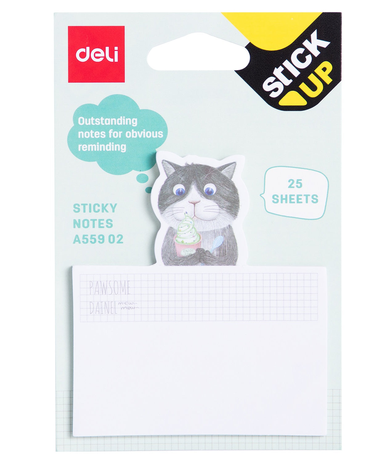 Notes adezive pisici si catei 75 x 84 mm 25 file Deli