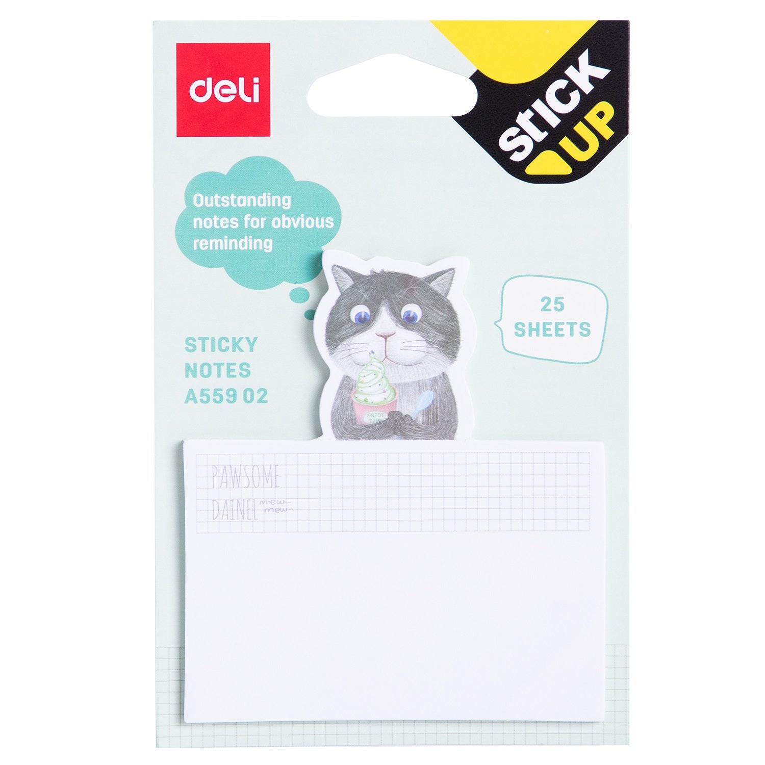 Notes adezive pisici si catei 75 x 84 mm 25 file Deli