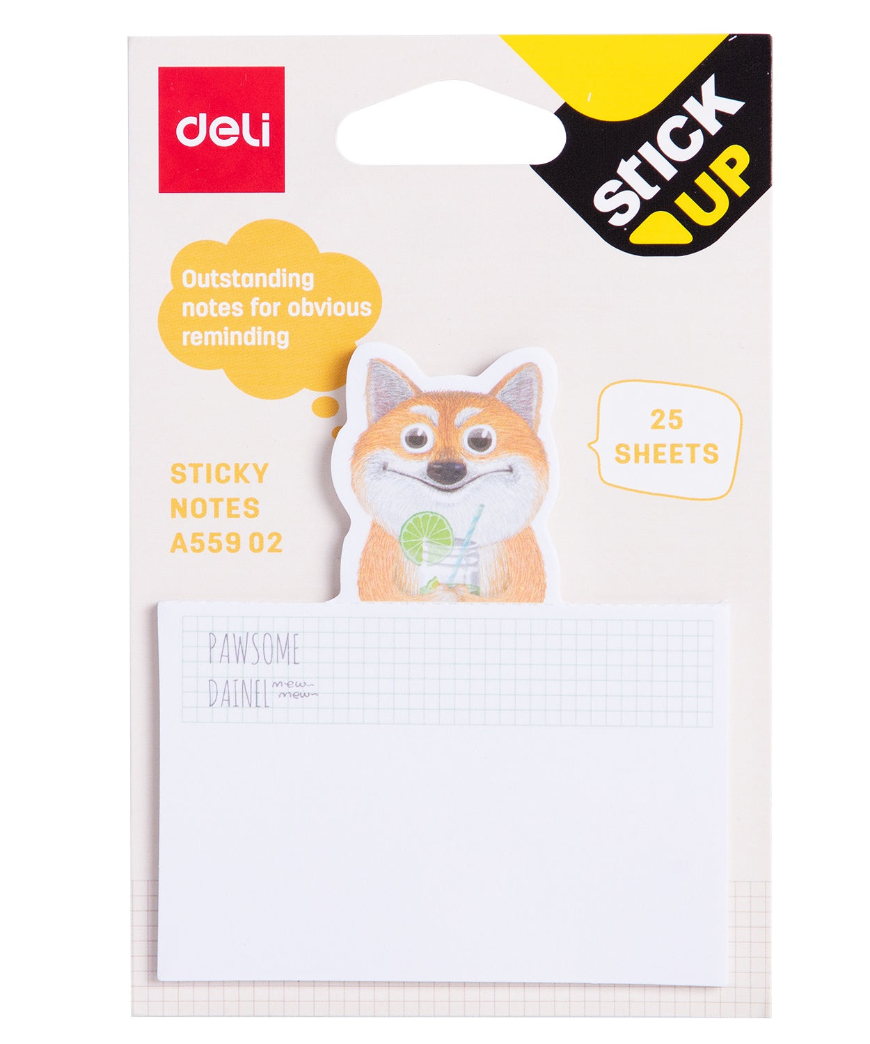 Notes adezive pisici si catei 75 x 84 mm 25 file Deli