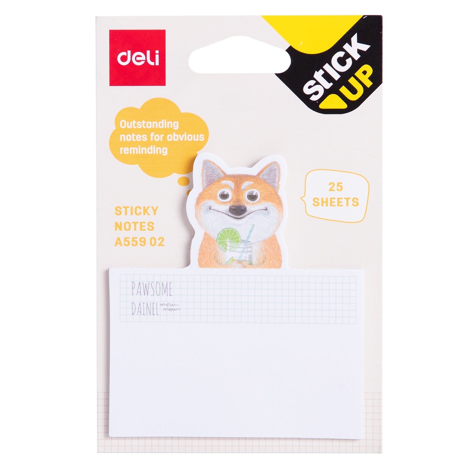 Notes adezive pisici si catei 75 x 84 mm 25 file Deli