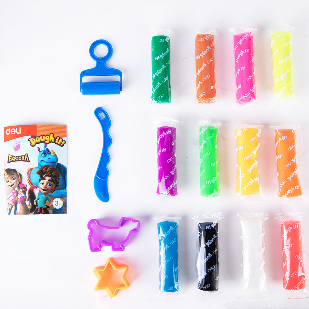 Plastilina soft galetusa cu 12 culori 160g Deli