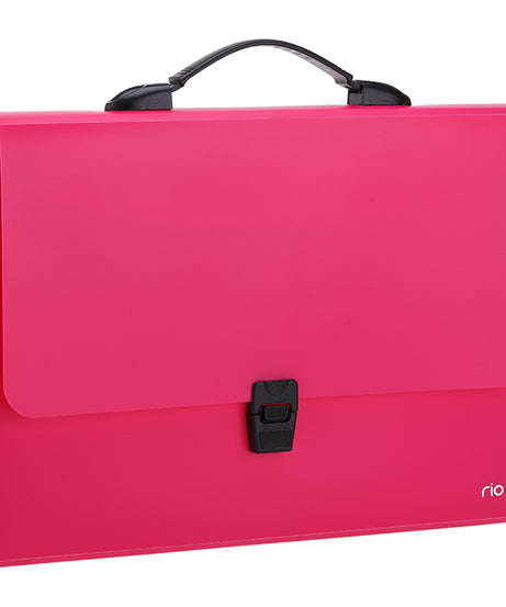 Servieta de plastic A4 cu maner diverse culori neon Deli