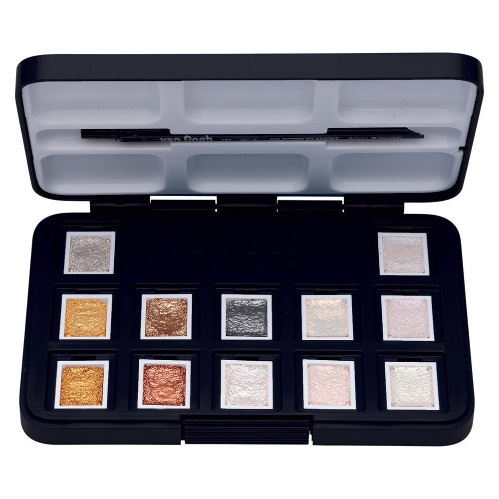Acuarella - culori acrilice, accesorii papetarie, pensule, carioci si markere etc - Set 12 acuarele metalice Van Gogh Pocket Box din categoria Arts & Entertainment > Hobbies & Creative Arts > Arts & Crafts > Art & Craft Kits > Drawing & Painting Kits, excelent pentru proiecte artistice si craft, disponibil online cu livrare rapida