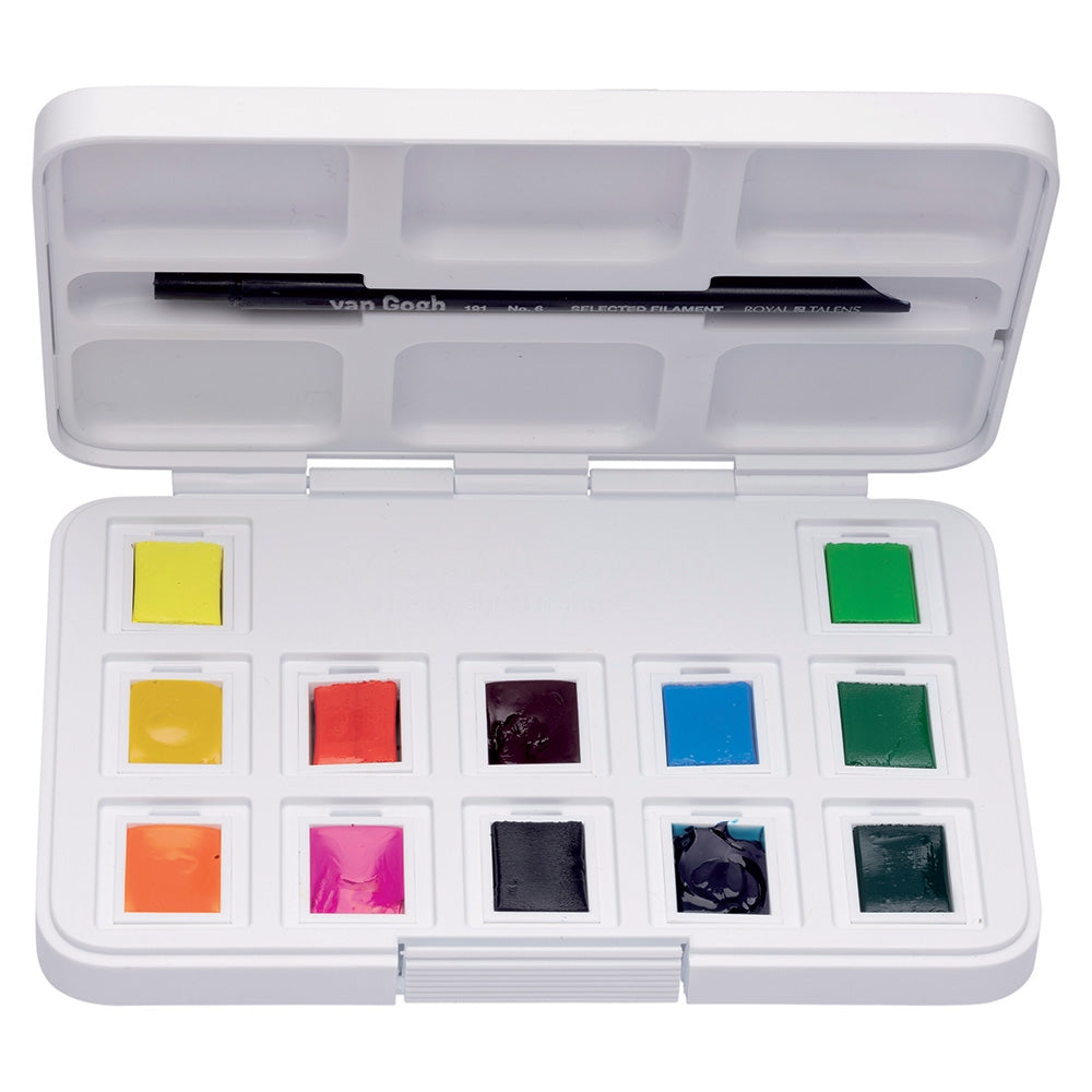 Acuarella - culori acrilice, accesorii papetarie, pensule, carioci si markere etc - Set 12 acuarele Van Gogh Pocket Box din categoria Arts & Entertainment > Hobbies & Creative Arts > Arts & Crafts > Art & Craft Kits > Drawing & Painting Kits, util pentru elevi, studenti si profesori, produs original disponibil din stoc