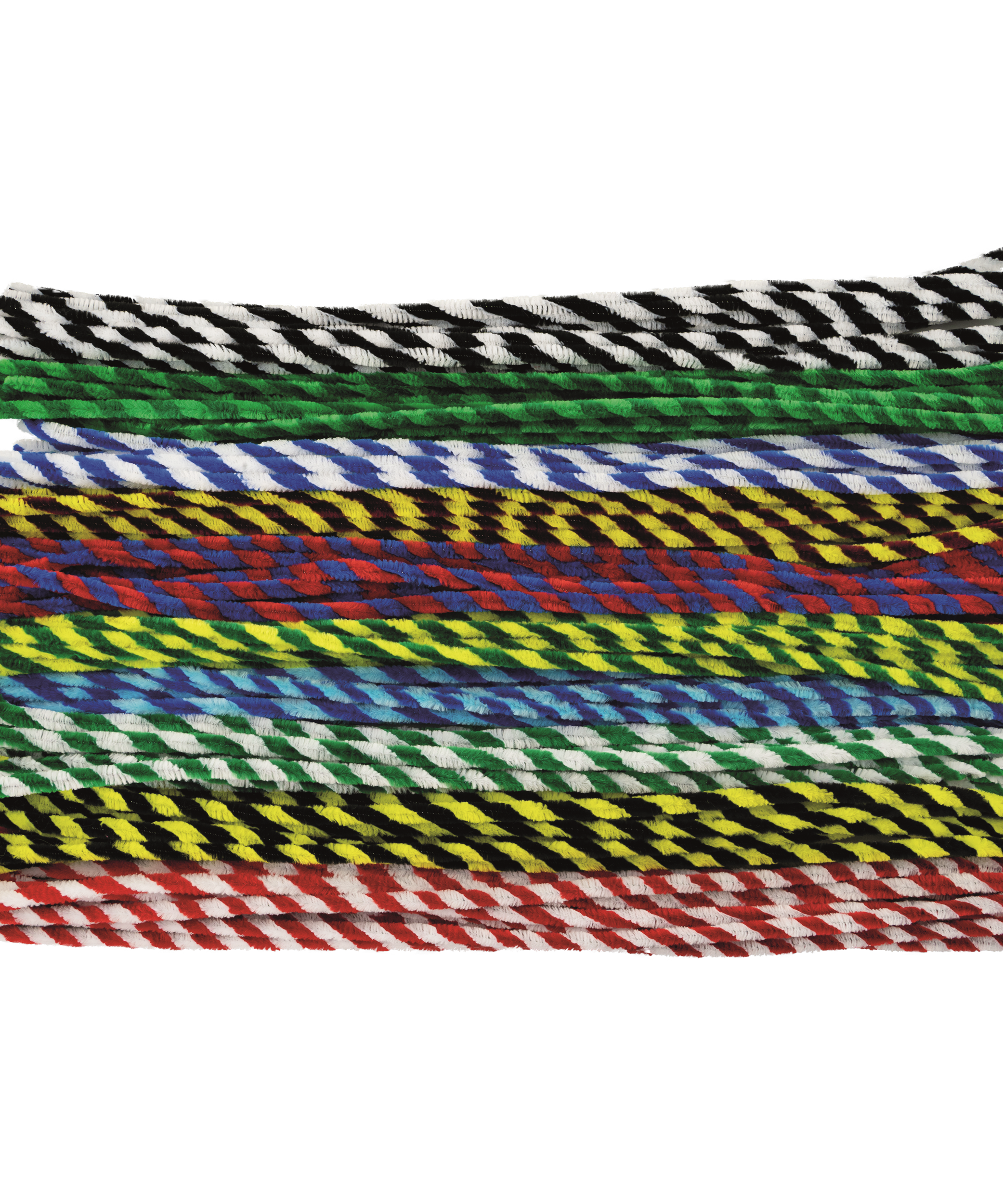 Sarma plusata Chenille mix culori cu dungi 9 mm x 50 cm set 10 buc