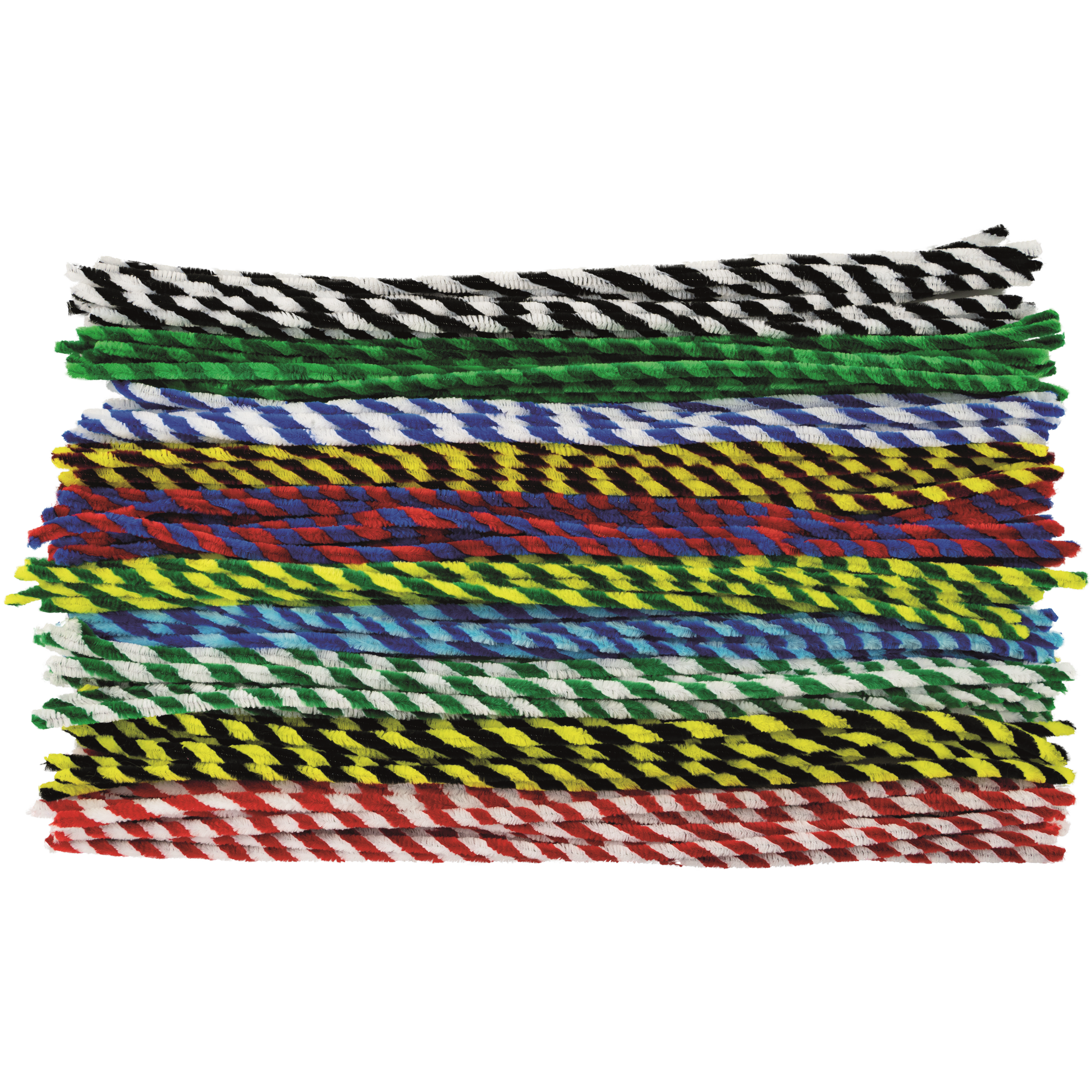 Sarma plusata Chenille mix culori cu dungi 9 mm x 50 cm set 10 buc