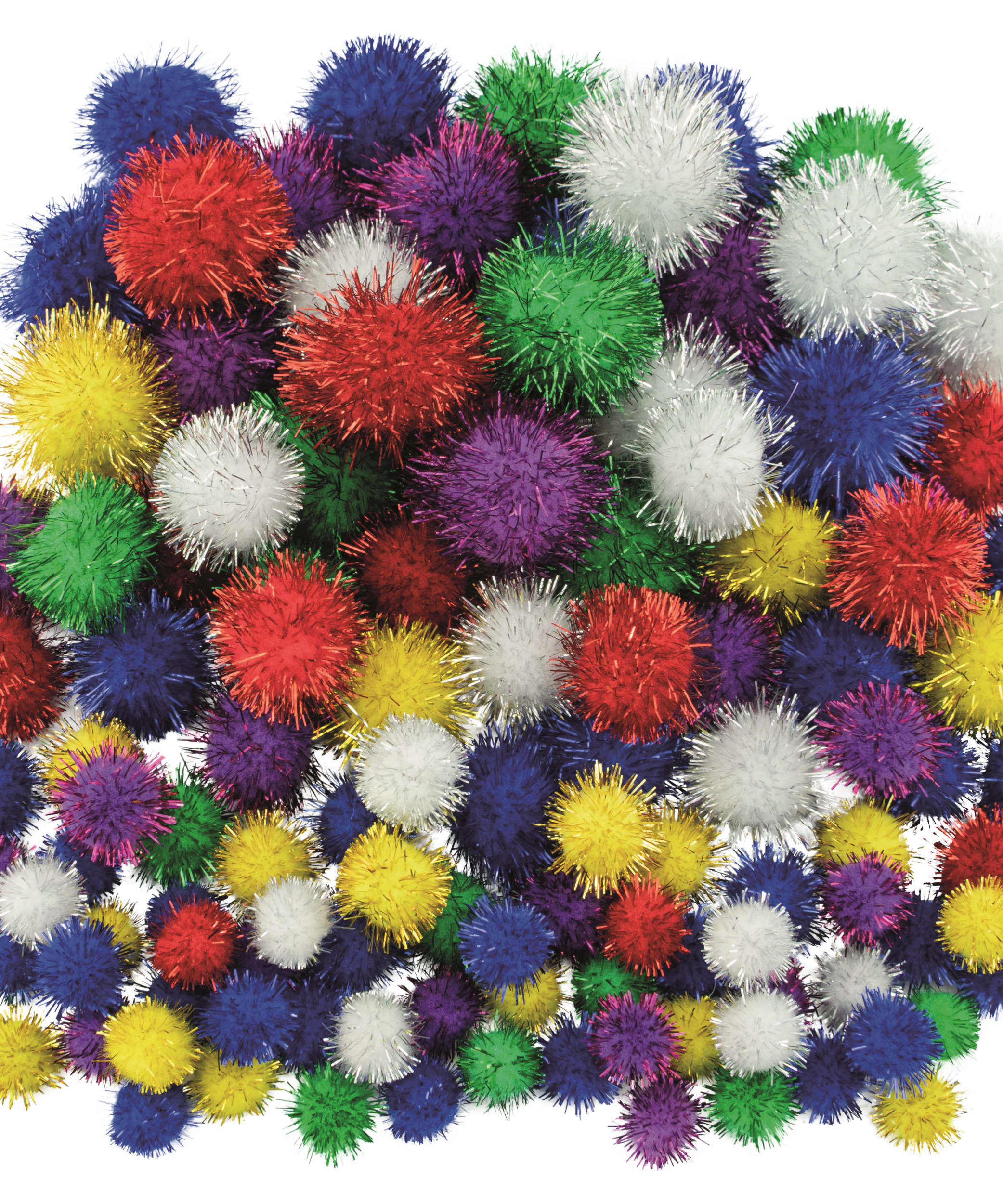Pomponi 10-25 mm mix culori glitter set 100 bucati