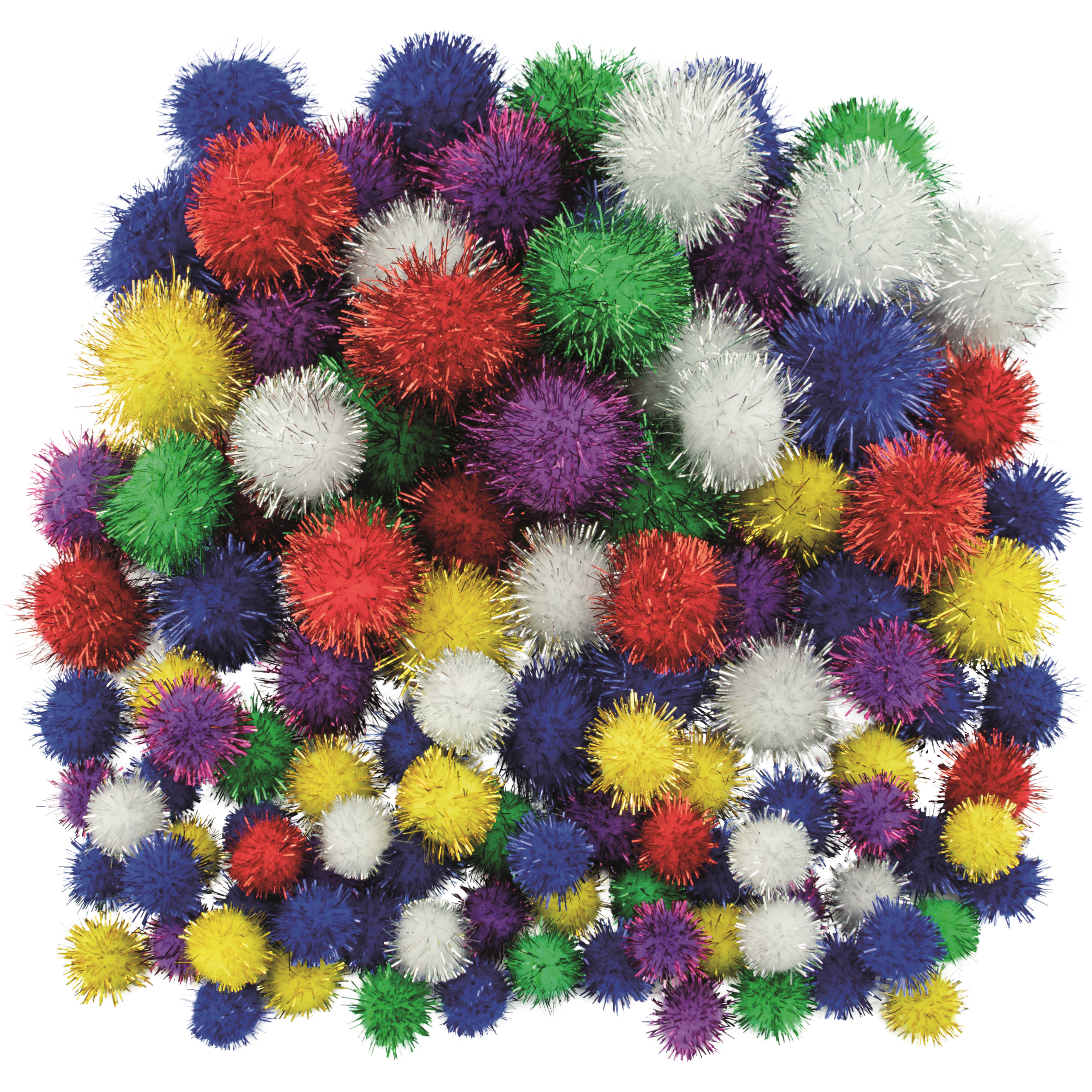 Pomponi 10-25 mm mix culori glitter set 100 bucati