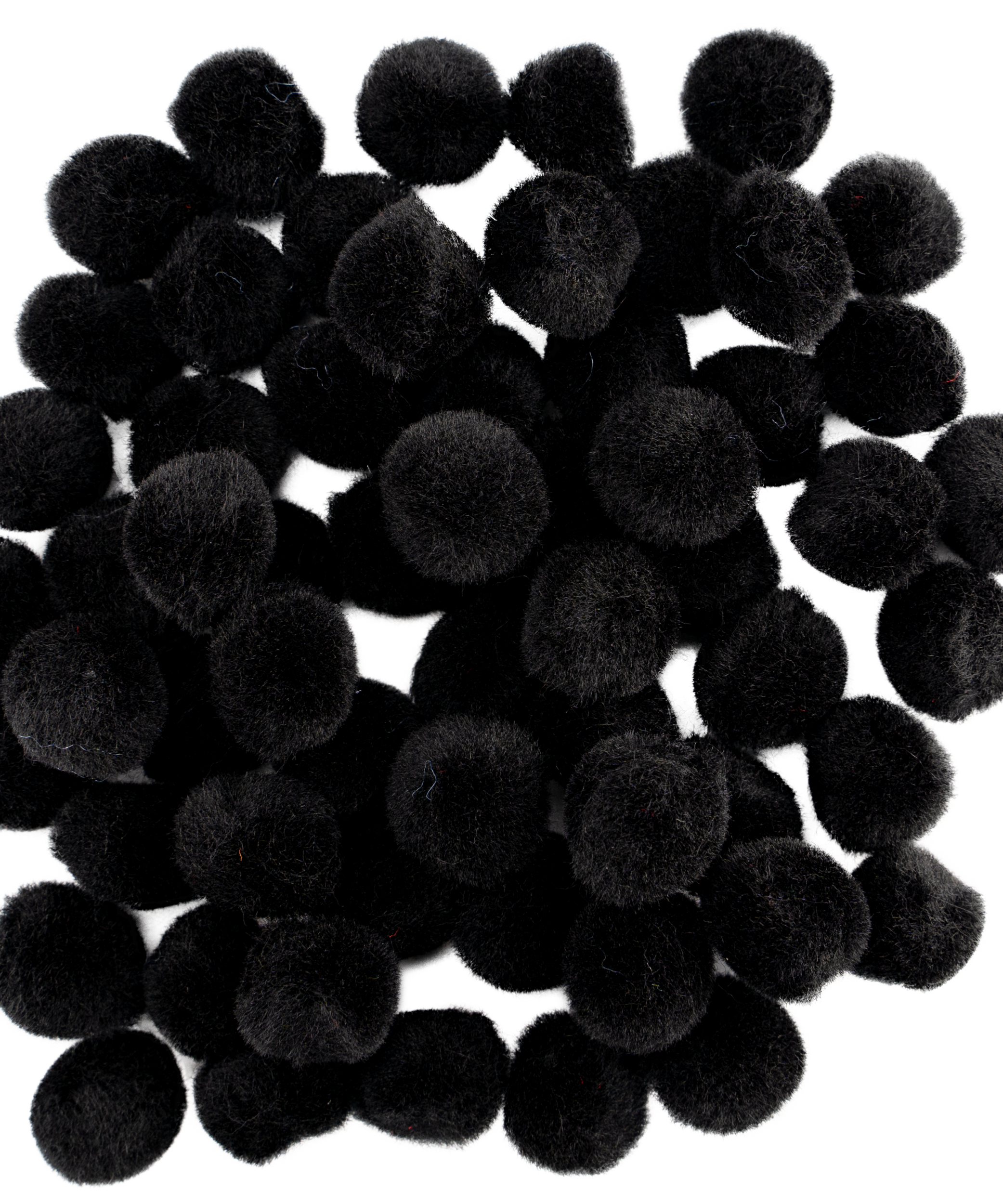 Pompon 15 mm Negru set 60 bucati