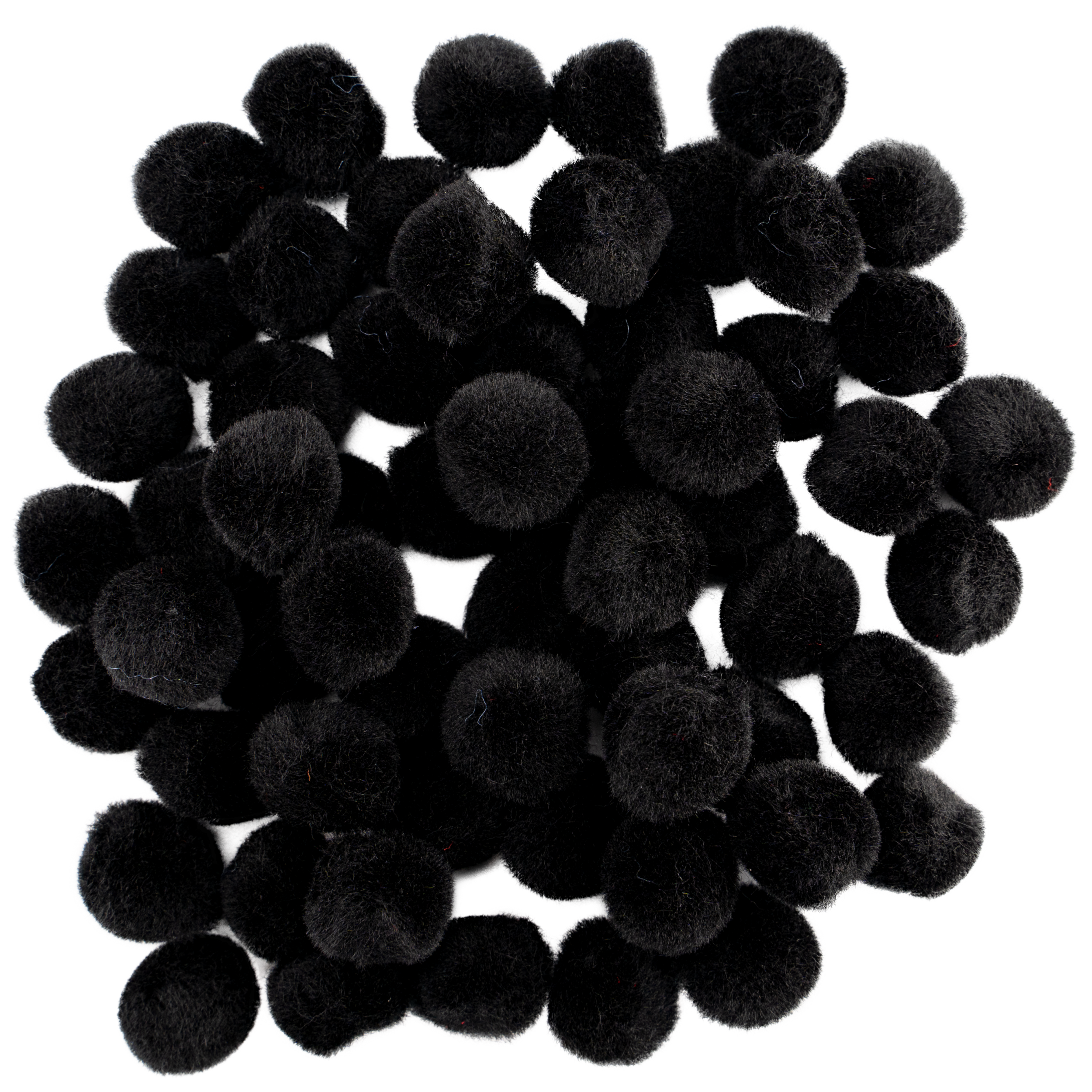 Pompon 15 mm Negru set 60 bucati