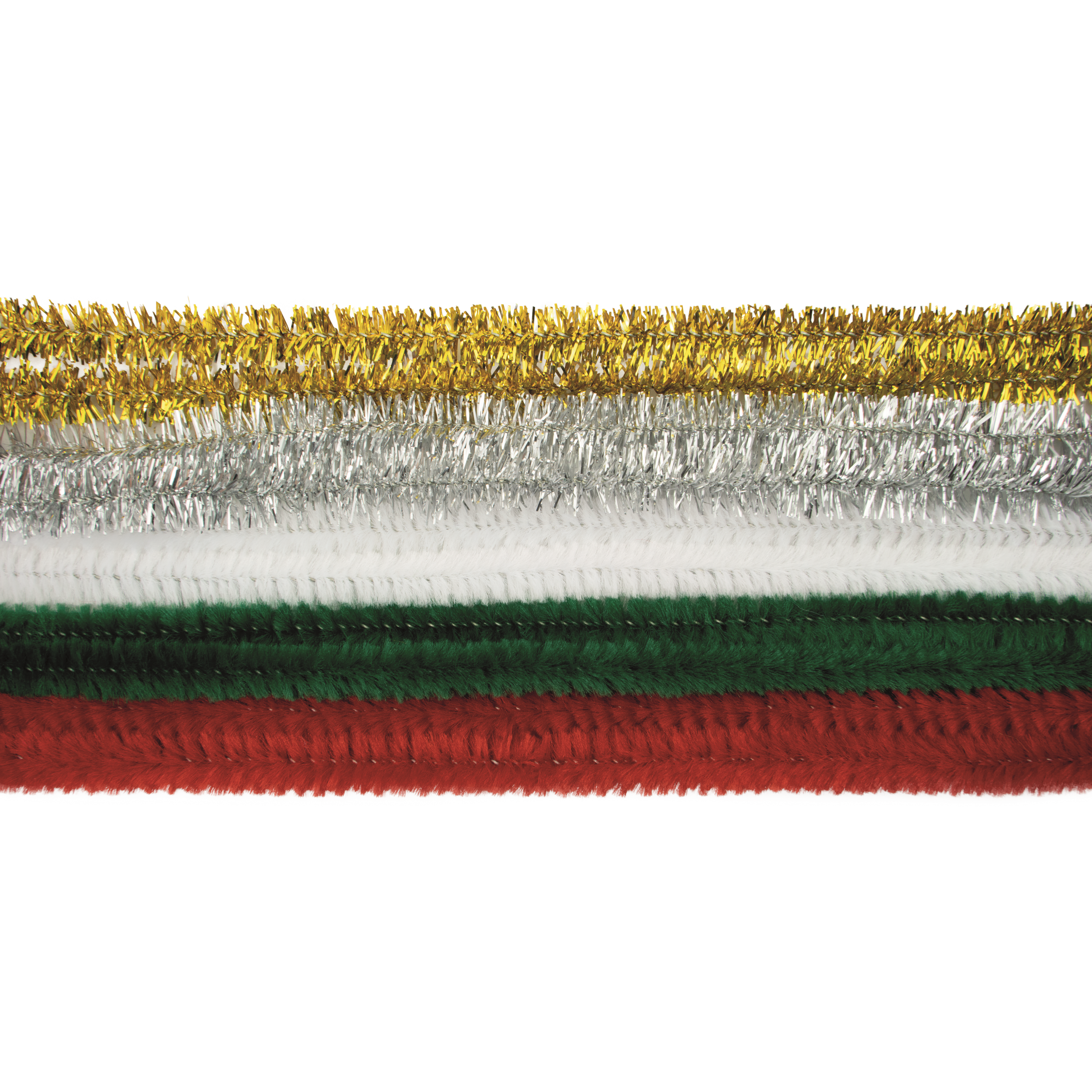 Sarma pluasta- Chenille culori mix de Craciun 8 mm x 50 cm set 10 buc