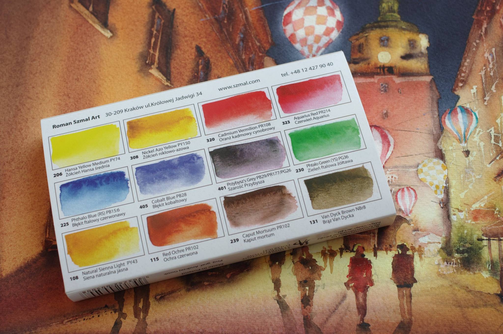 Set acuarele handmade Aquarius Artur Przybysz's Palette 12