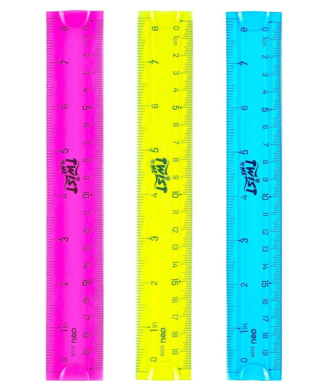 Rigla 20cm flexibila color Deli