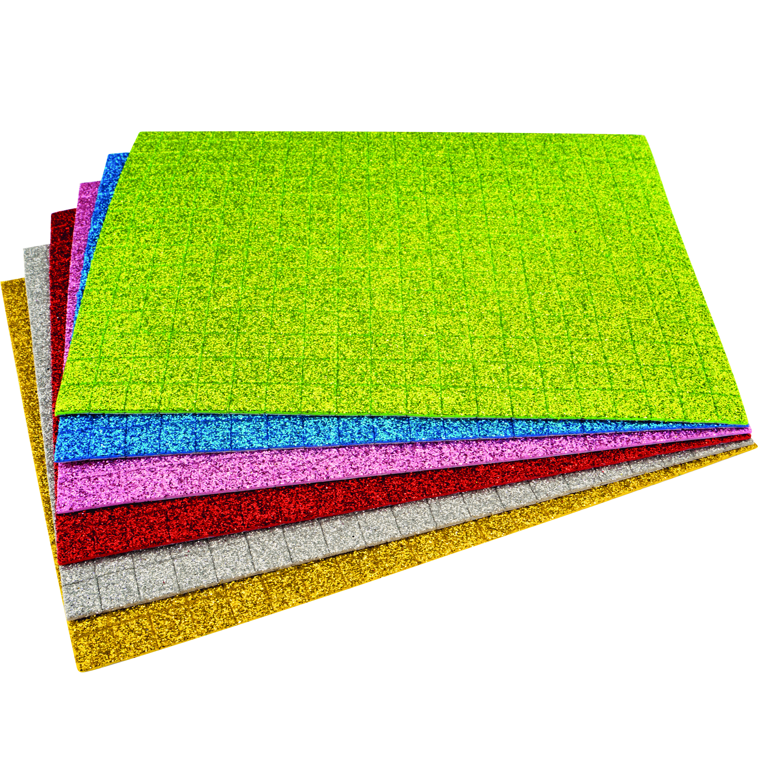 Foi gumate mozaic glitter 10 x 10 mm set 6 foi A5 EVA