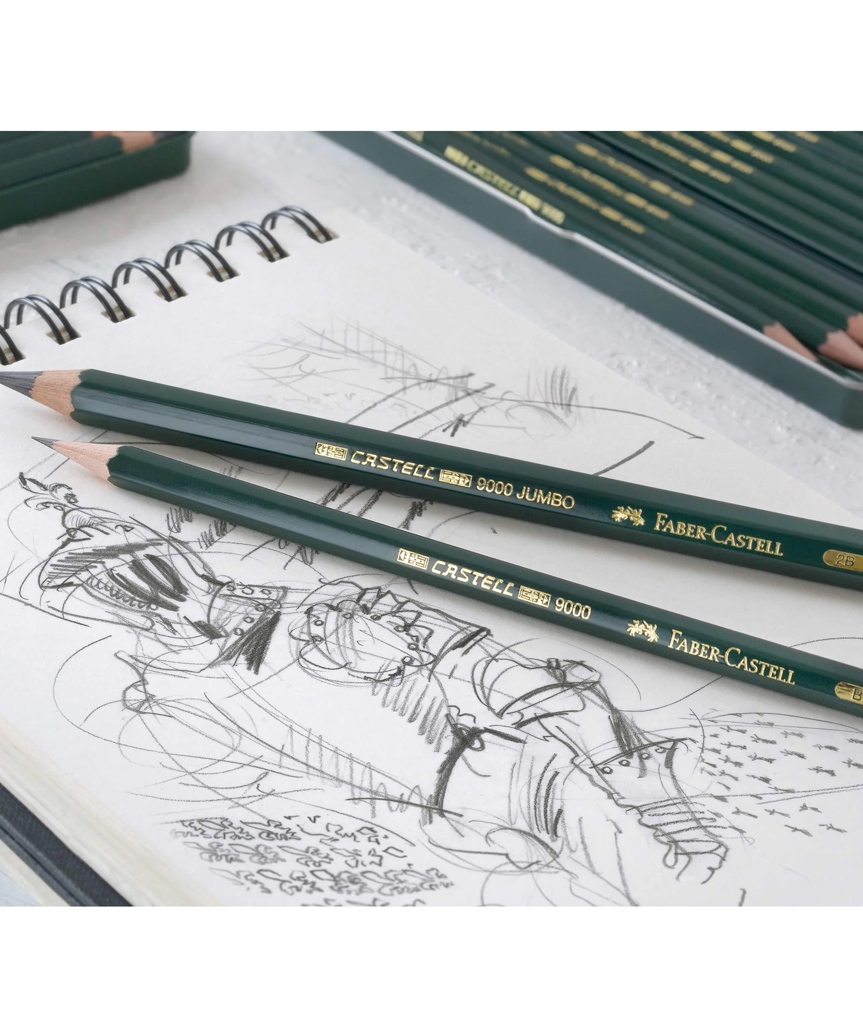 Set 6 creioane grafit Castell 9000 Faber-Castell