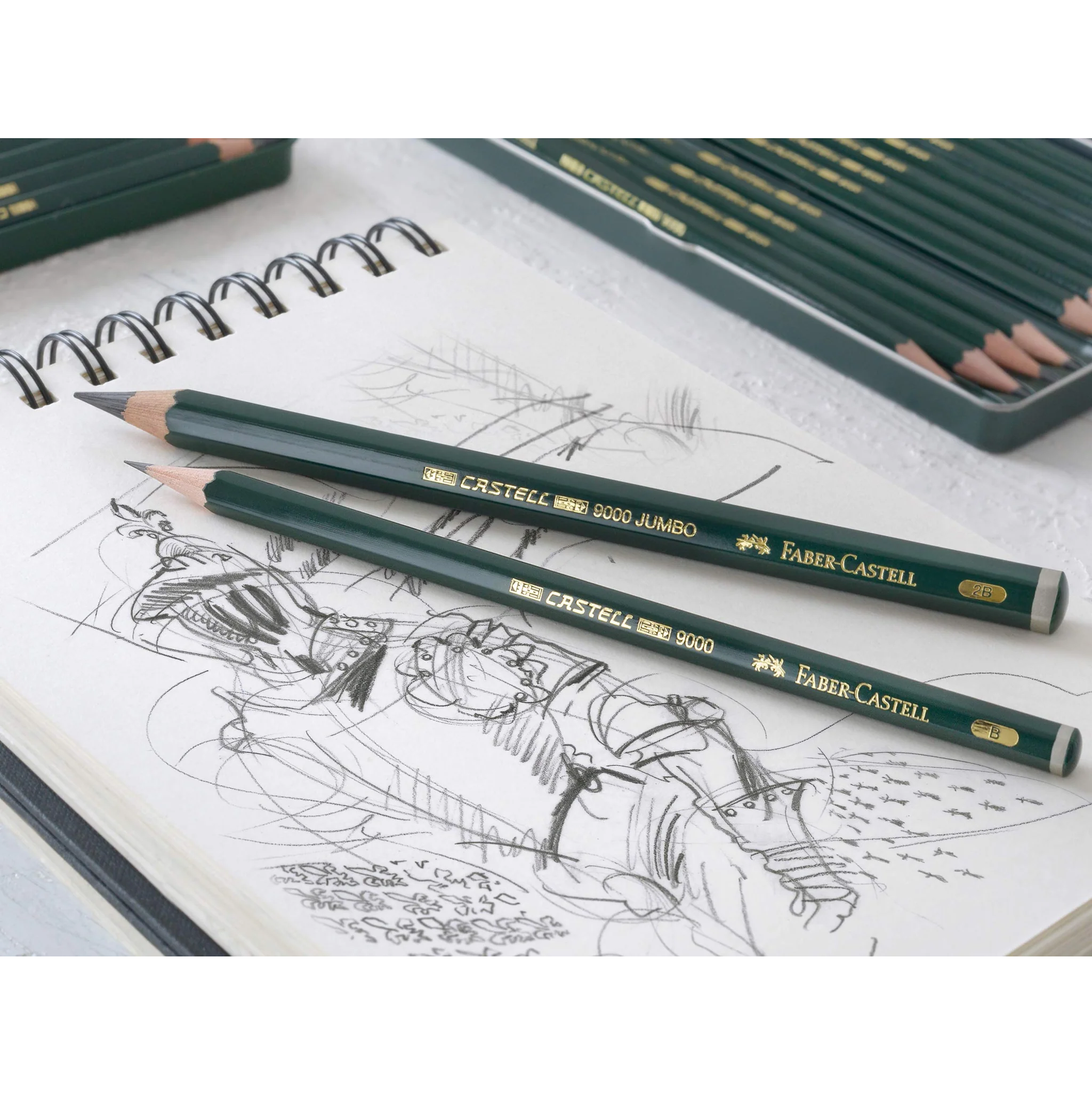 Set 6 creioane grafit Castell 9000 Faber-Castell