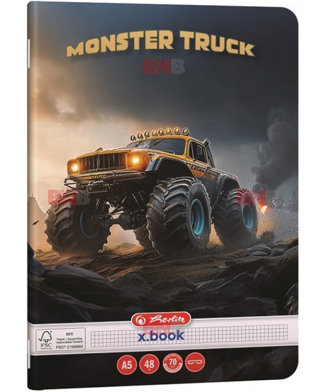 Caiet A5, 48 file, matematica, motiv Monster Truck, div. modele Herlitz