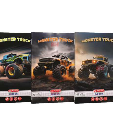 Caiet A5, 48 file, matematica, motiv Monster Truck, div. modele Herlitz