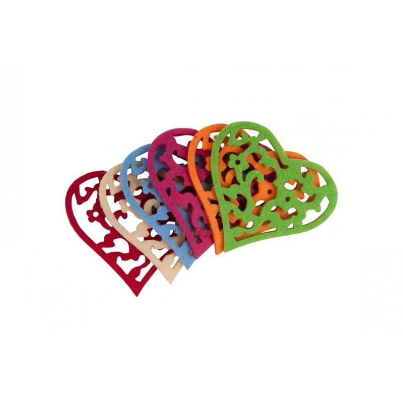 ACCESORII CREATIE FETRU INIMA SET 6 BUC