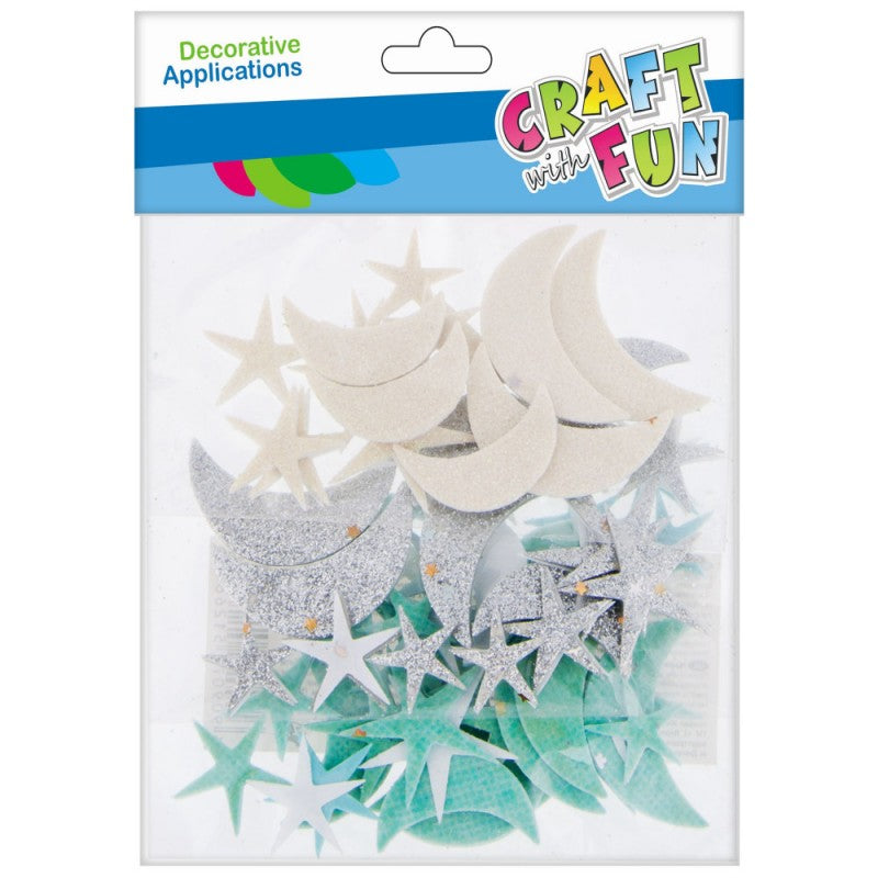 ACCESORII CREATIE HARTIE GUMATA LUNA STELE 60 BUC