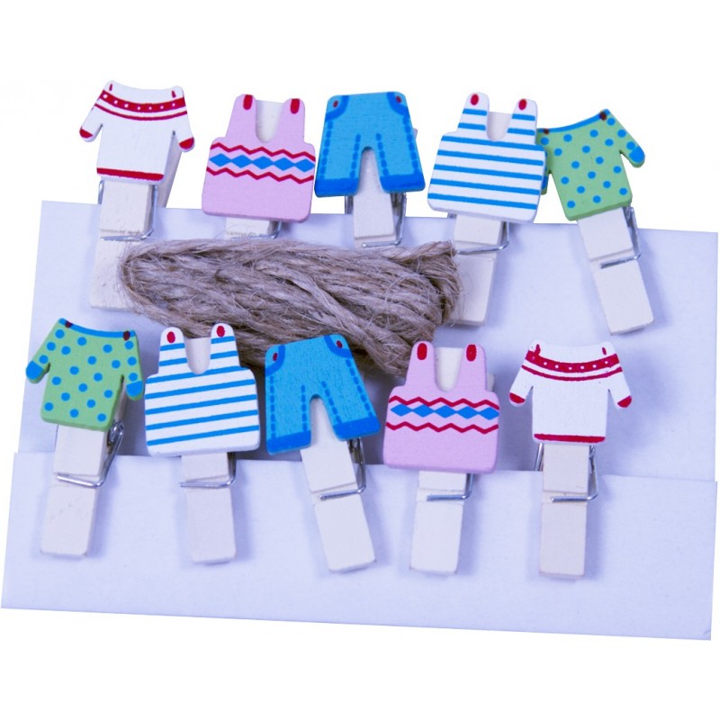 Acuarella - culori acrilice, accesorii papetarie, pensule, carioci si markere etc - ACCESORII CREATIE LEMN CARLIG NATUR CU HAINUTE 10 BUC din categoria , potrivit pentru uz profesional si hobby, produs original disponibil din stoc