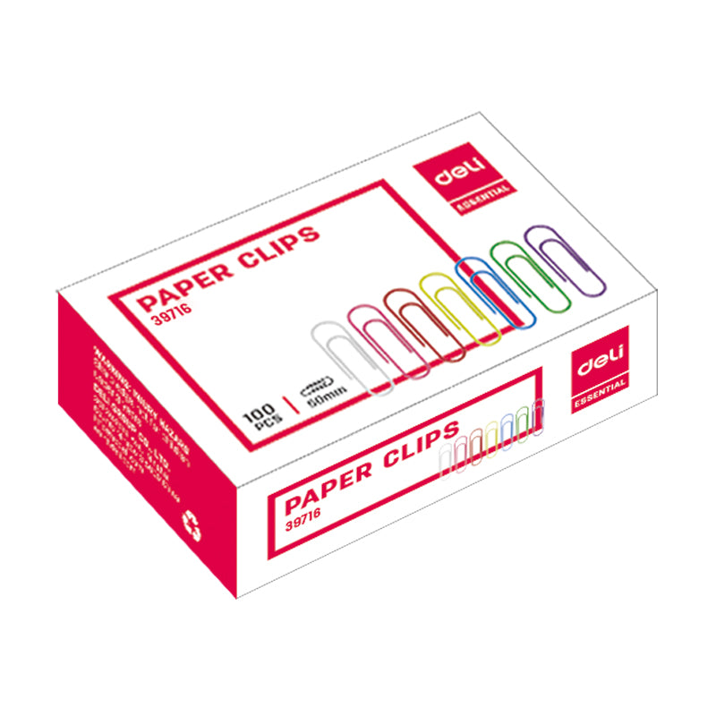 Agrafe metal 33mm colorate 100 buc/cutie Deli