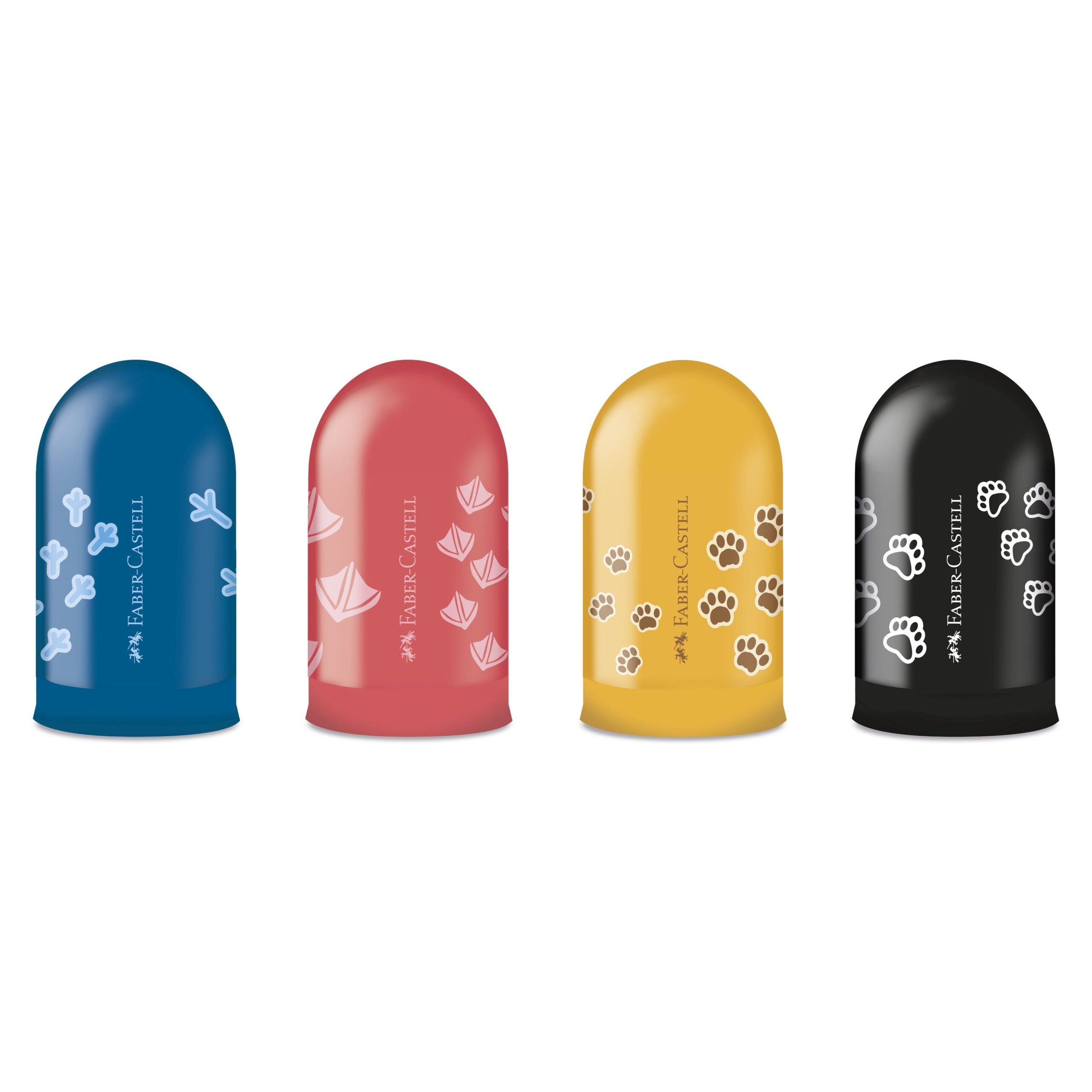 Ascutitoare simpla cu container amprente modele asortate Faber-Castell