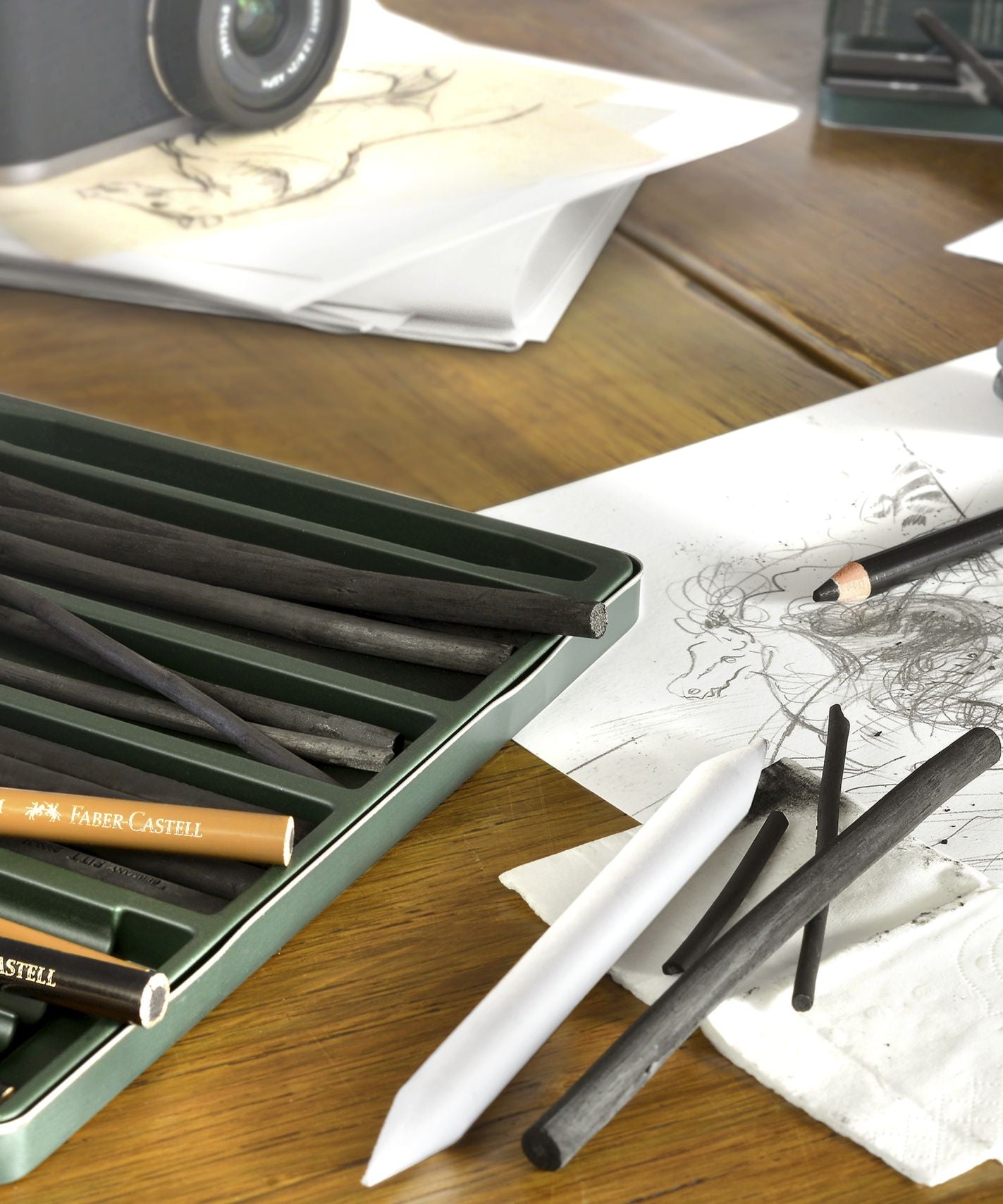 Set de 10 bucati pitt monochrome carbune blister Faber-Castell