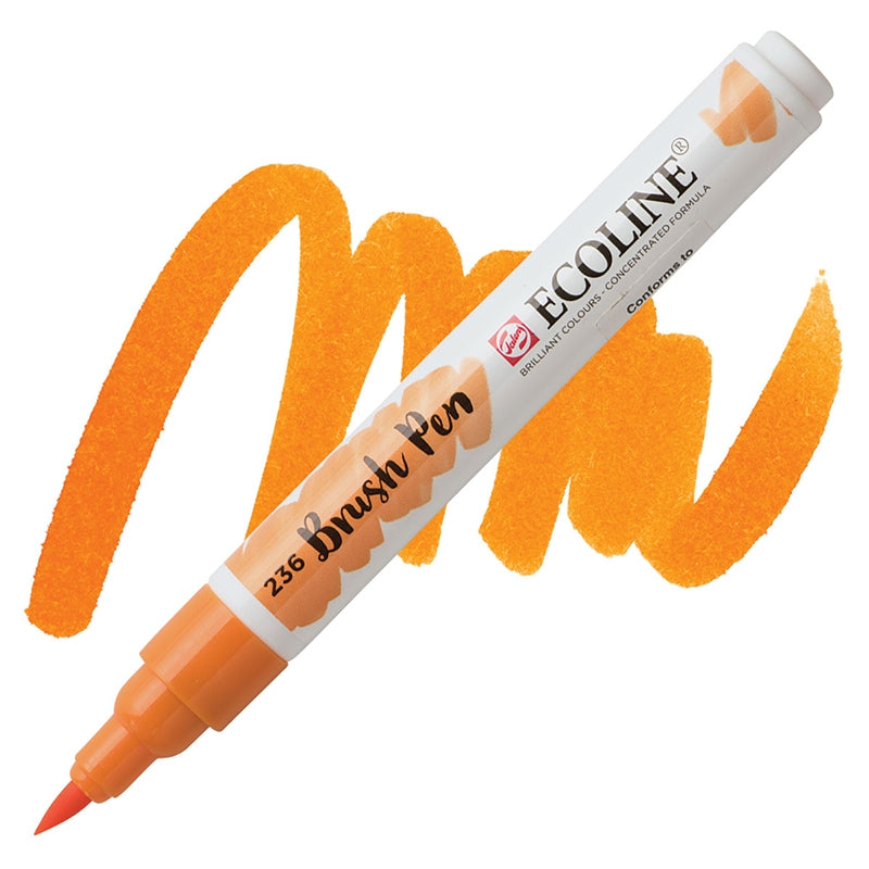 Carioci Ecoline Brush Pen - Deep yellow - din categoria , util pentru elevi, studenti si profesori, disponibil online cu livrare rapida