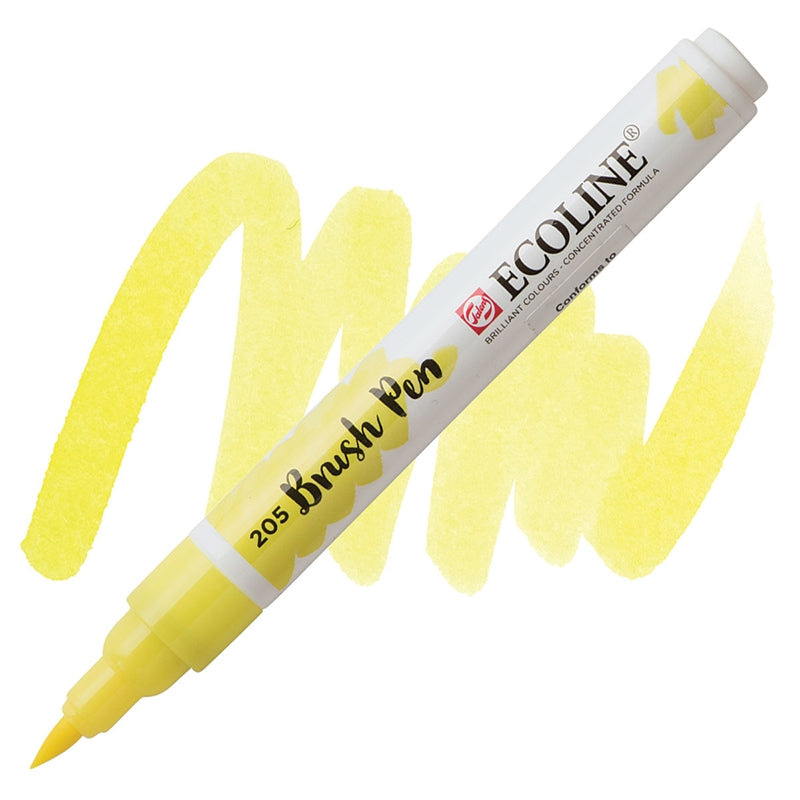Carioci Ecoline Brush Pen - Pastel yellow - din categoria , excelent pentru proiecte artistice si craft, pret avantajos in magazin online