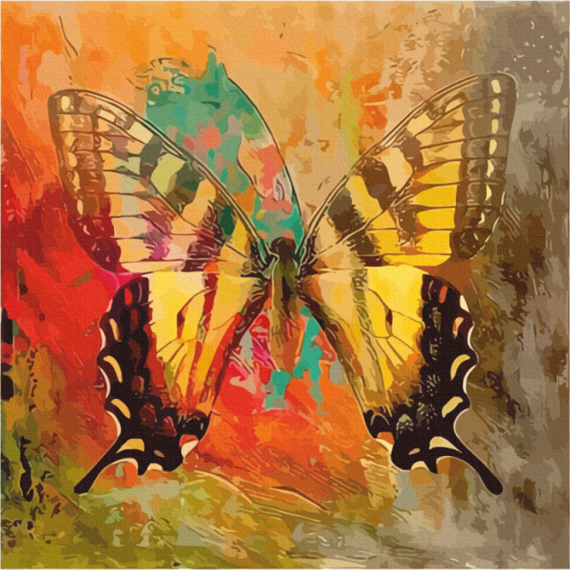 Acuarella - culori acrilice, accesorii papetarie, pensule, carioci si markere etc - Carton panzat predesenat Rosa Gallery 30x30cm Butterfly nr.3 din categoria , perfect pentru birou si organizare eficienta, alegere inspirata pentru papetarie moderna