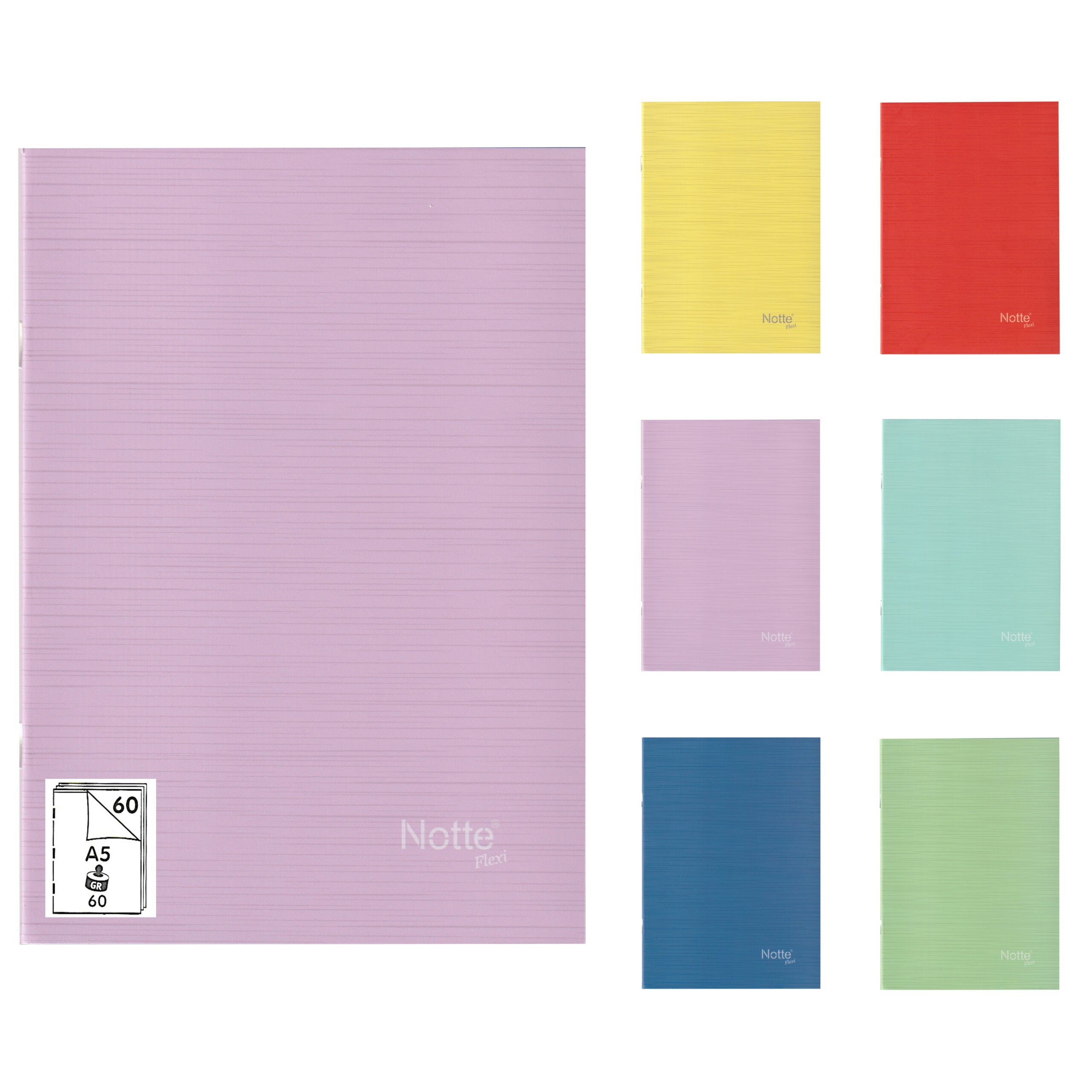 Acuarella - culori acrilice, accesorii papetarie, pensule, carioci si markere etc - Caiet A5, 60 file, velin, capsat, 60 g/mp, Notte School din categoria , perfect pentru birou si organizare eficienta, disponibil online cu livrare rapida