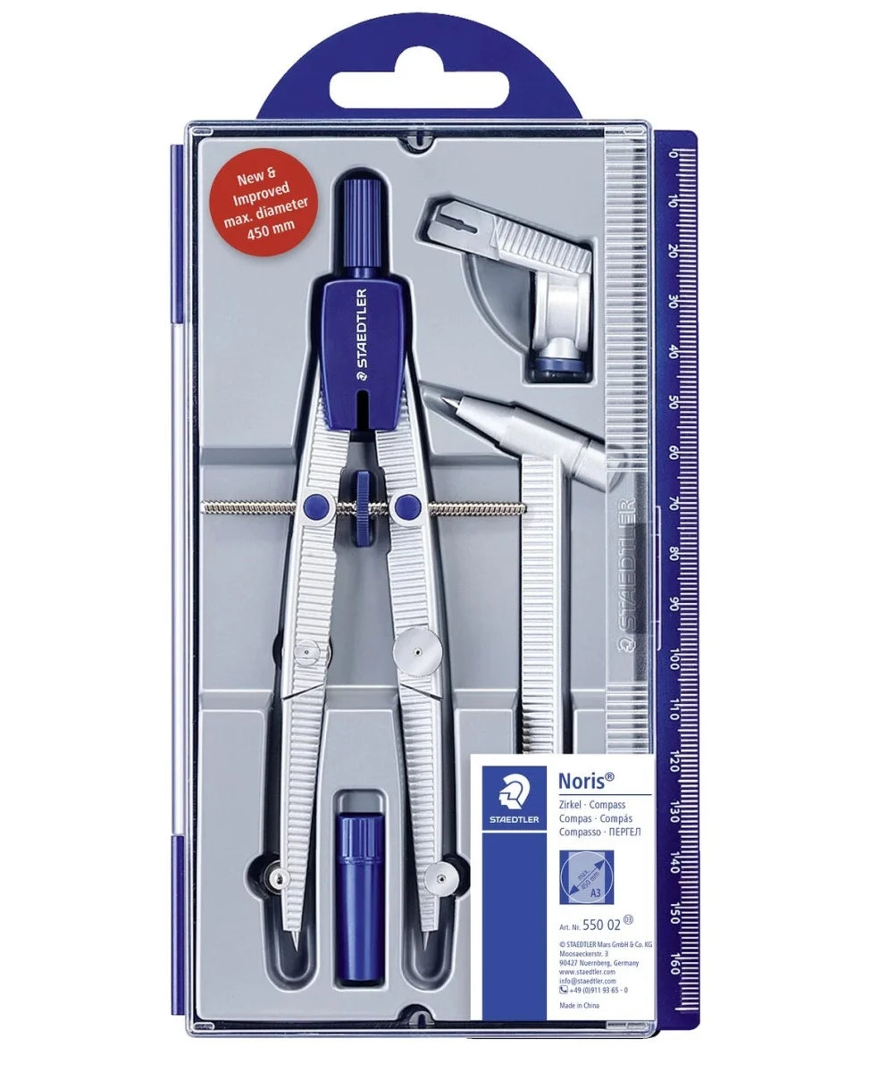 Acuarella - culori acrilice, accesorii papetarie, pensule, carioci si markere etc - COMPAS SCOLAR NORIS - ADAPTOR + EXTENSIE + ETUI MINE din categoria , ideal pentru scoala si teme zilnice, alegere inspirata pentru papetarie moderna
