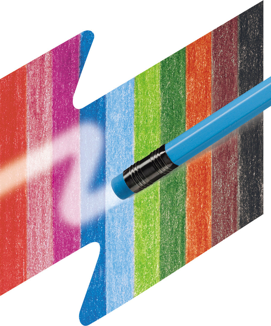Creioane colorate set 12 culori cu guma eco Faber-Castell