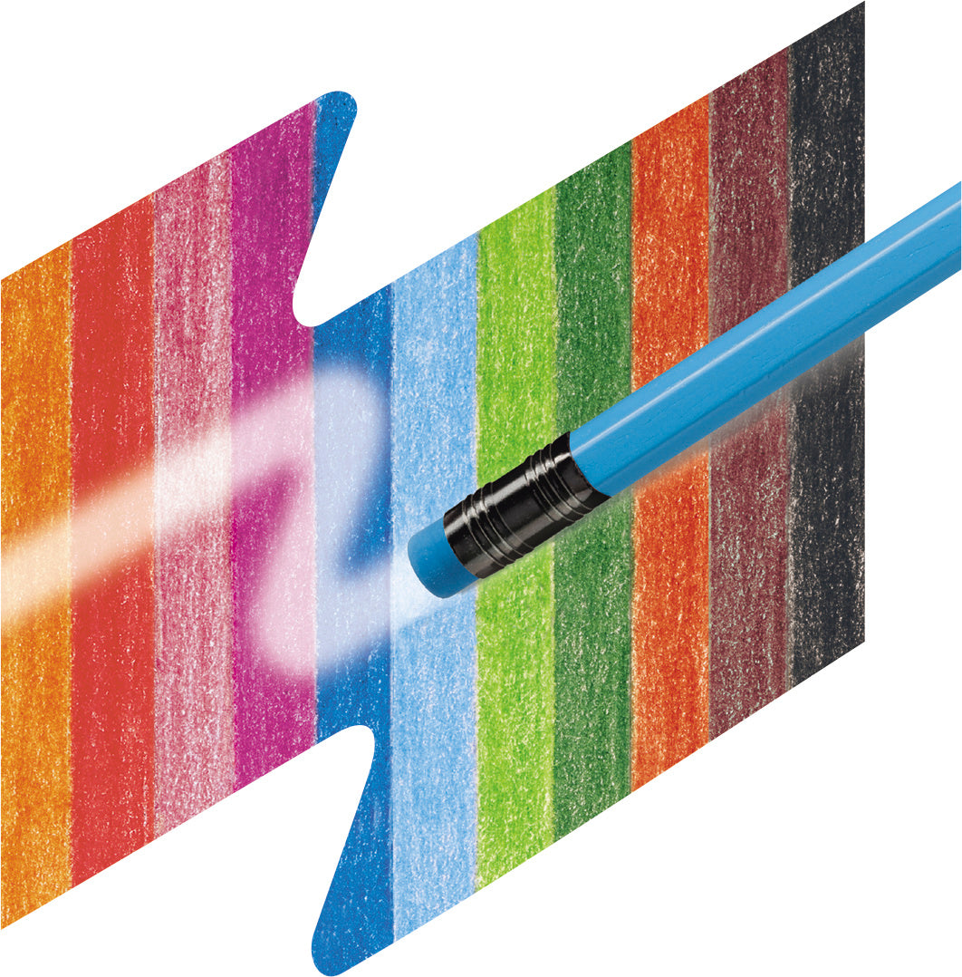 Creioane colorate set 12 culori cu guma eco Faber-Castell