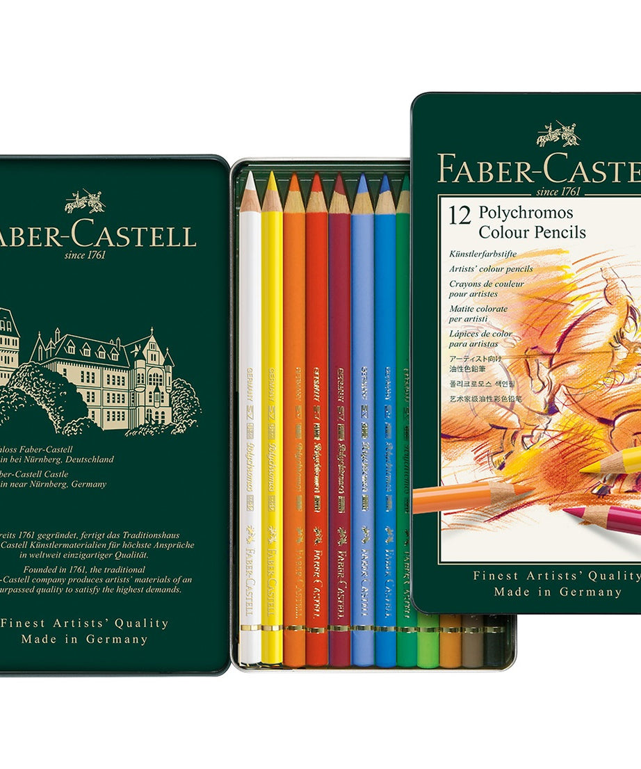 Creioane colorate set 12 culori Polychromos Faber-Castell