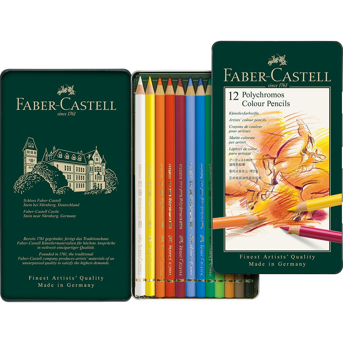 Creioane colorate set 12 culori Polychromos Faber-Castell