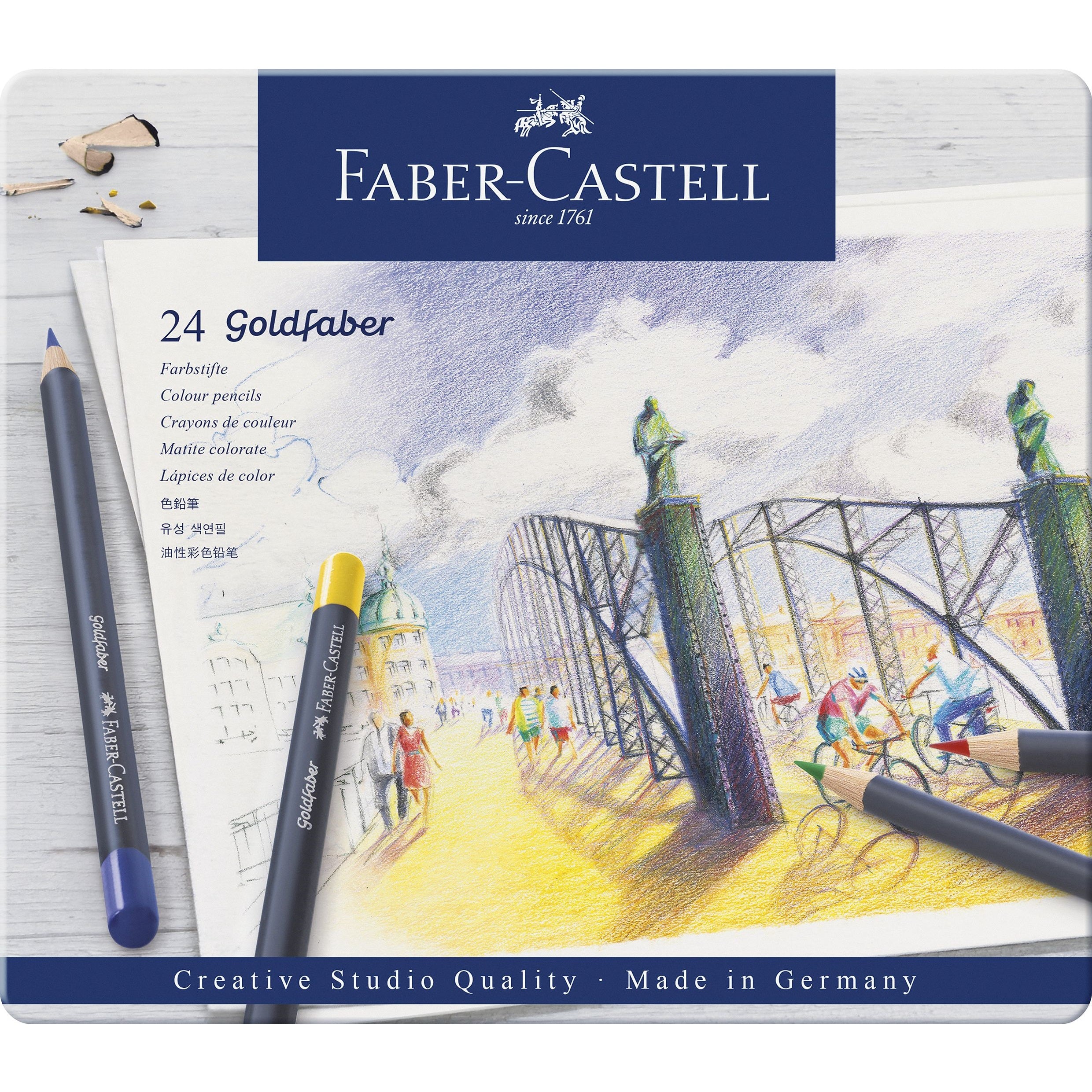 Creioane colorate set 24 culori Goldfaber Faber-Castell