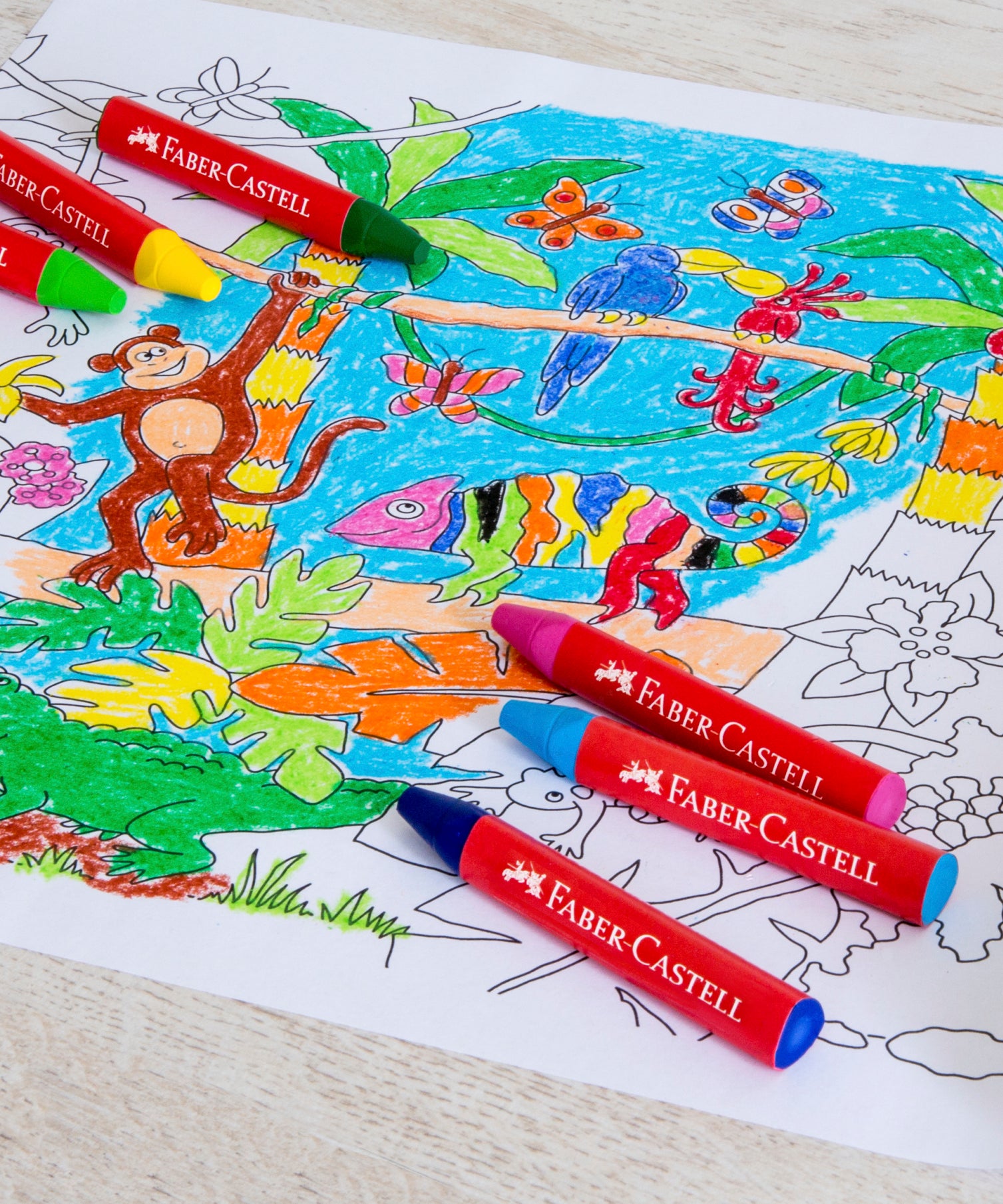 Creioane cerate set 12 culori jumbo cutie plastic Faber-Castell