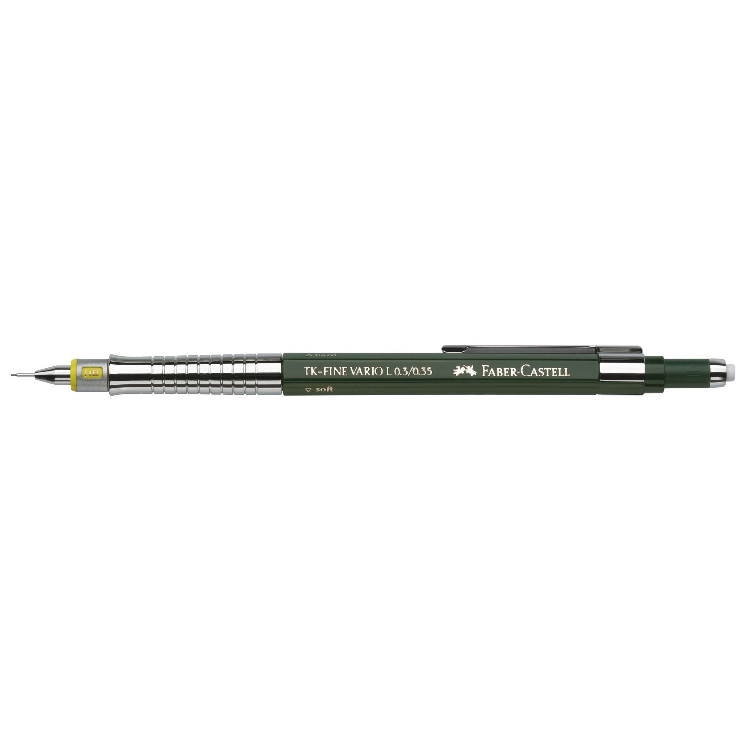 Creionul mecanic Faber-Castell TK-Fine 0.35 mm este ideal pentru desen tehnic, detalii precise și lucrări profesionale. Corp ergonomic, mecanism robust și ghidaj fix al minei pentru acuratețe maximă. Compatibil cu mine de 0.35 mm.