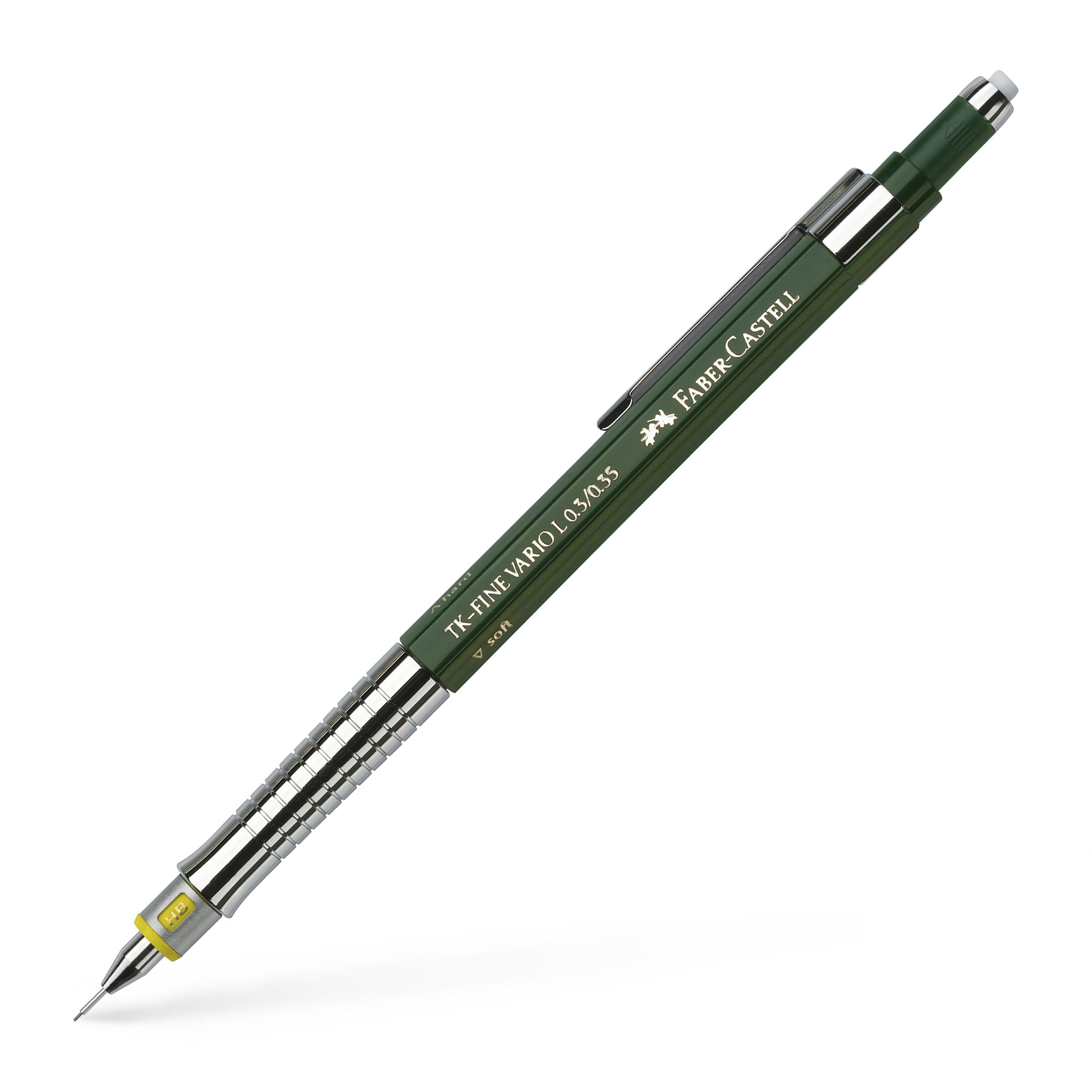 Creionul mecanic Faber-Castell TK-Fine 0.35 mm este ideal pentru desen tehnic și detalii extrem de fine. Mecanism robust, ghidaj fix al minei, corp ergonomic și radieră integrată. Instrument profesional pentru arhitecți, ingineri și ilustratori.