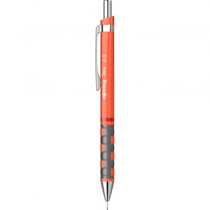 Creion mecanic Rotring Tikky 0.5 Orange Neon, portmină profesional cu design ergonomic și nuanță portocalie neon vibrantă. Ideal pentru desen tehnic, schițe, notițe și scris zilnic. Creionul Rotring oferă grip cauciucat antiderapant, mecanism fiabil și confort excelent, perfect pentru birou, școală și arhitecți.