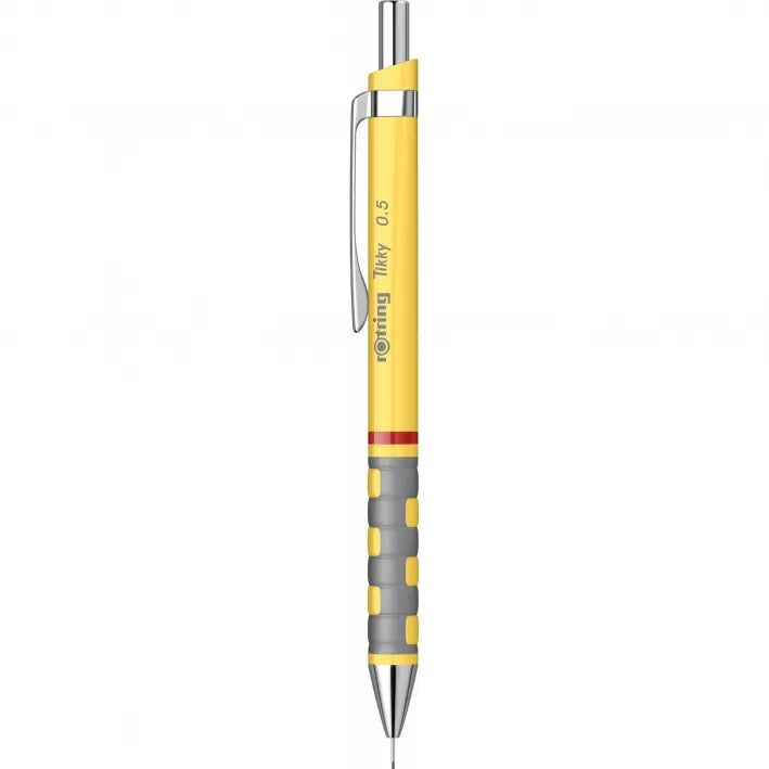 Creion mecanic Rotring Tikky 0.5 galben, portmină profesional cu design ergonomic și culoare vibrantă. Ideal pentru desen tehnic, schițe, scris zilnic și proiecte de precizie. Creionul Rotring oferă grip cauciucat antiderapant, mecanism fiabil și corp rezistent, perfect pentru arhitecți, studenți și birou.
