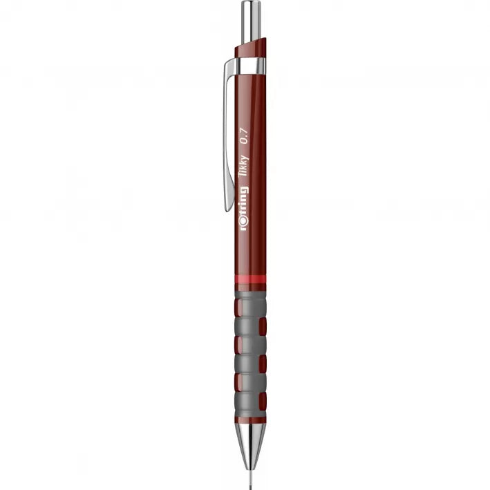 Creion mecanic Rotring Tikky 0.7 Red Ochre, portmină profesional cu design ergonomic și corp rezistent. Ideal pentru scris, desen tehnic, schițe și lucrări de precizie. Creionul Rotring are grip cauciucat antiderapant, mecanism fiabil și design elegant în nuanță Red Ochre, perfect pentru birou, școală sau arhitecți.