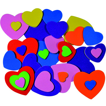 Acuarella - culori acrilice, accesorii papetarie, pensule, carioci si markere etc - Set Foi Gumate Inimi 20 Bucăți din categoria Arts & Entertainment > Hobbies & Creative Arts > Arts & Crafts > Art & Crafting Materials > Craft Shapes & Bases > Craft Foam & Styrofoam, perfect pentru birou si organizare eficienta, alegere inspirata pentru papetarie moderna