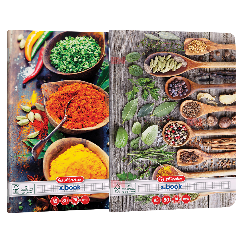 Acuarella - culori acrilice, accesorii papetarie, pensule, carioci si markere etc - Caiet A5, 80 file, matematica, Spices, div. modele Herlitz din categoria , util pentru elevi, studenti si profesori, produs original disponibil din stoc