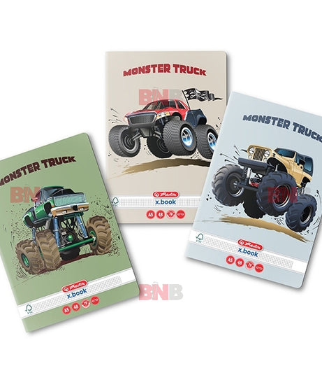 Caiet A5, 48 file, matematica, motiv Monster Truck, div. modele Herlitz