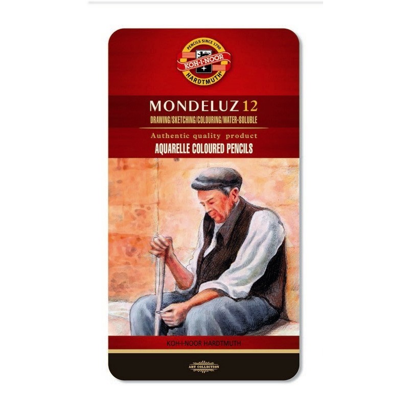 Set 12 creioane Aquarell Mondeluz cutie metal