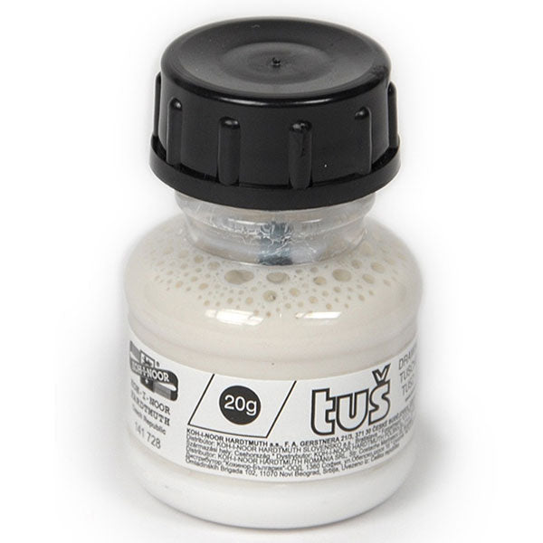 Tuș profesional Koh-I-Noor pentru desen și caligrafie. Rezistent la apă după uscare, perfect pentru utilizare cu penițe, pensule sau în tehnici de laviu.